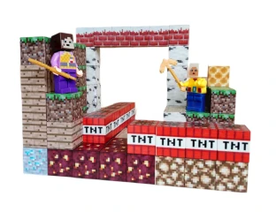 Magnetická stavebnice Minecraft TNT world 100ks