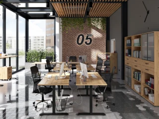 SPACE OFFICE stůl BIU/140/90/A/L, levá, dub artisan č.6