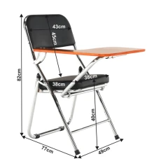 Židle s deskou na psaní TEKER - černá/přírodní č.8
