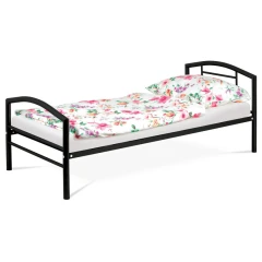 Postel jednolůžková 90x200 cm, kovová černý lesk BED-1900 BK