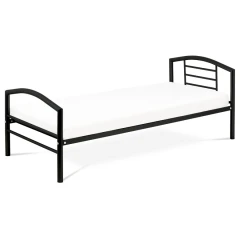 Postel jednolůžková 90x200 cm, kovová černý lesk BED-1900 BK