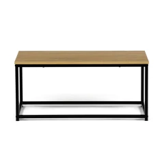 Stůl konferenční, 90x48x41 cm, MDF, dekor divoký dub, černý kov CT-G1090 OAK
