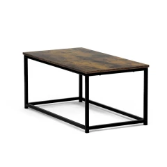 Stůl konferenční, 90x48x41 cm, MDF, dekor staré dřevo, černý kov CT-G1090 OLW