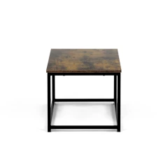 Stůl konferenční, 90x48x41 cm, MDF, dekor staré dřevo, černý kov CT-G1090 OLW