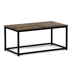 Stůl konferenční, 90x48x41 cm, MDF, dekor staré dřevo, černý kov CT-G1090 OLW