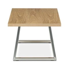 Stůl konferenční 120x60cm, MDF deska, dýha odstín dub, kovové nohy, broušený nerez. CT-W1515 OAK