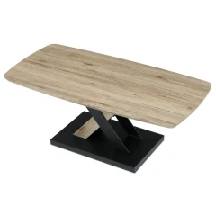 Stůl konferenční 120x60, MDF deska, 3D dekor dub san remo, kovové nohy, černý lak. CT-W1570 SRE