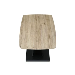 Stůl konferenční 120x60, MDF deska, 3D dekor dub san remo, kovové nohy, černý lak. CT-W1570 SRE