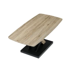 Stůl konferenční 120x60, MDF deska, 3D dekor dub san remo, kovové nohy, černý lak. CT-W1570 SRE