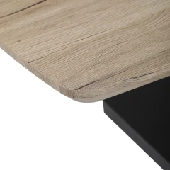 Stůl konferenční 120x60, MDF deska, 3D dekor dub san remo, kovové nohy, černý lak. CT-W1570 SRE