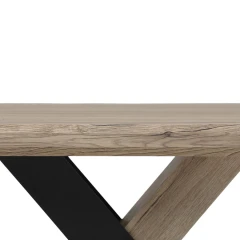 Stůl konferenční 120x60, MDF deska, 3D dekor dub san remo, kovové nohy, černý lak. CT-W1570 SRE