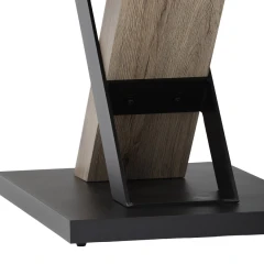 Stůl konferenční 120x60, MDF deska, 3D dekor dub san remo, kovové nohy, černý lak. CT-W1570 SRE
