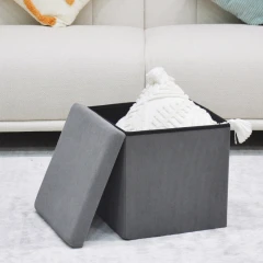 Taburet s úložným prostorem, šedá manšestrová látka TAB-471 GREY6