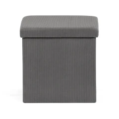Taburet s úložným prostorem, šedá manšestrová látka TAB-471 GREY6