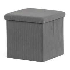 Taburet s úložným prostorem, šedá manšestrová látka TAB-471 GREY6