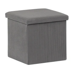 Taburet s úložným prostorem, šedá manšestrová látka TAB-471 GREY6