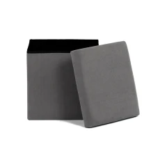 Taburet s úložným prostorem, šedá manšestrová látka TAB-471 GREY6