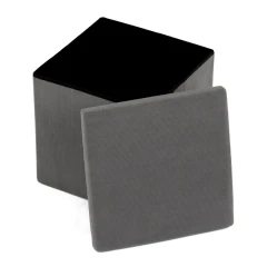 Taburet s úložným prostorem, šedá manšestrová látka TAB-471 GREY6