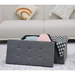 Taburet s úložným prostorem, šedá manšestrová látka TAB-472 GREY6