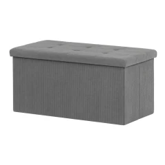 Taburet s úložným prostorem, šedá manšestrová látka TAB-472 GREY6