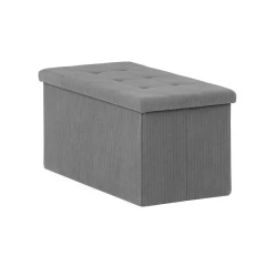 Taburet s úložným prostorem, šedá manšestrová látka TAB-472 GREY6