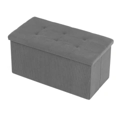 Taburet s úložným prostorem, šedá manšestrová látka TAB-472 GREY6