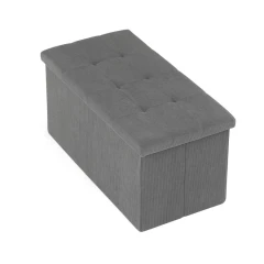 Taburet s úložným prostorem, šedá manšestrová látka TAB-472 GREY6