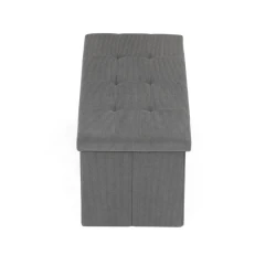 Taburet s úložným prostorem, šedá manšestrová látka TAB-472 GREY6