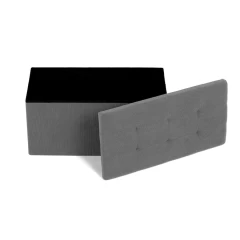 Taburet s úložným prostorem, šedá manšestrová látka TAB-472 GREY6