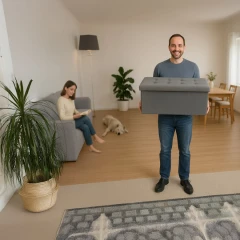 Taburet s úložným prostorem, šedá manšestrová látka TAB-472 GREY6