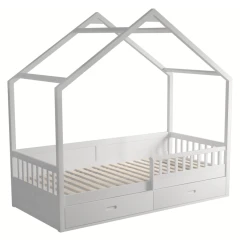 Montessori postel, 90x200, bílá, masiv, BIANKA
