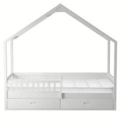 Montessori postel, 90x200, bílá, masiv, BIANKA