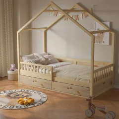 Montessori postel, 90x200, přírodní, masiv, BIANKA
