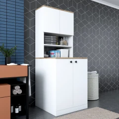 GESTURI skříňka na pračku, ořech/bílá
