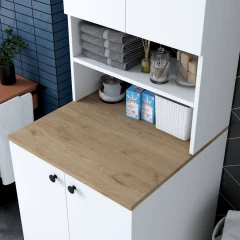 GESTURI skříňka na pračku, ořech/bílá