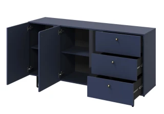 Komoda 2D3S KARLINO (CS-02), barva tmavě modrá