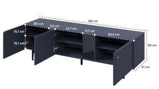 Komoda TV 3D 165 KARLINO (CS-06), barva tmavě modrá