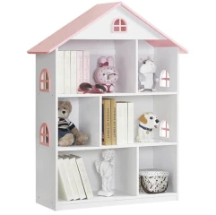 Dětská knihovna MAISON TYP 1 - bílá/růžová