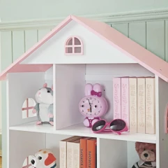 Dětská knihovna, bílá/růžová, MAISON TYP 1