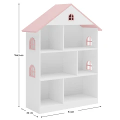 Dětská knihovna, bílá/růžová, MAISON TYP 1