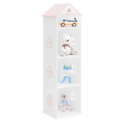 Dětská knihovna MAISON TYP 2 - bílá/růžová