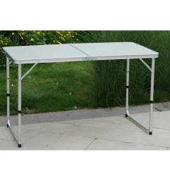 Skládací kempinkový stůl, 120 cm, hliník/MDF, KEPI TYP 1