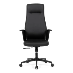 Kancelářské křeslo, černá ekokůže, houpací mechanismus s aretací ve 3 polohách, kovový kříž, kolečka pro tvrdé povrchy KA-T8325 BK