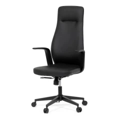 Kancelářské křeslo, černá ekokůže, houpací mechanismus s aretací ve 3 polohách, kovový kříž, kolečka pro tvrdé povrchy KA-T8325 BK