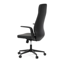 Kancelářské křeslo, černá ekokůže, houpací mechanismus s aretací ve 3 polohách, kovový kříž, kolečka pro tvrdé povrchy KA-T8325 BK