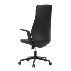 Kancelářské křeslo, černá ekokůže, houpací mechanismus s aretací ve 3 polohách, kovový kříž, kolečka pro tvrdé povrchy KA-T8325 BK