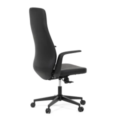 Kancelářské křeslo, černá ekokůže, houpací mechanismus s aretací ve 3 polohách, kovový kříž, kolečka pro tvrdé povrchy KA-T8325 BK