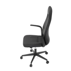 Kancelářské křeslo, černá ekokůže, houpací mechanismus s aretací ve 3 polohách, kovový kříž, kolečka pro tvrdé povrchy KA-T8325 BK