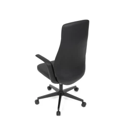 Kancelářské křeslo, černá ekokůže, houpací mechanismus s aretací ve 3 polohách, kovový kříž, kolečka pro tvrdé povrchy KA-T8325 BK