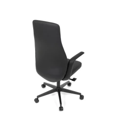 Kancelářské křeslo, černá ekokůže, houpací mechanismus s aretací ve 3 polohách, kovový kříž, kolečka pro tvrdé povrchy KA-T8325 BK